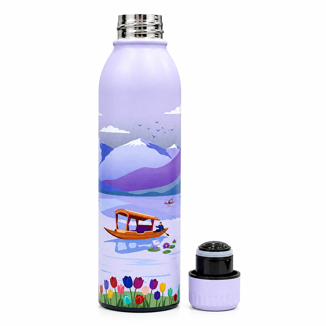 Splash Kashmir’s Tulip Garden UV Printed Vacuum Bottle | 6 Hours Hot & 12 Hours Cold