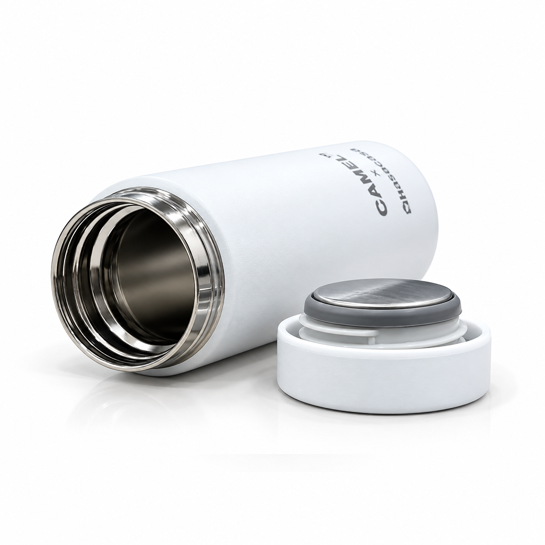 Ample Pocket Size Mini Vacuum Flask - White