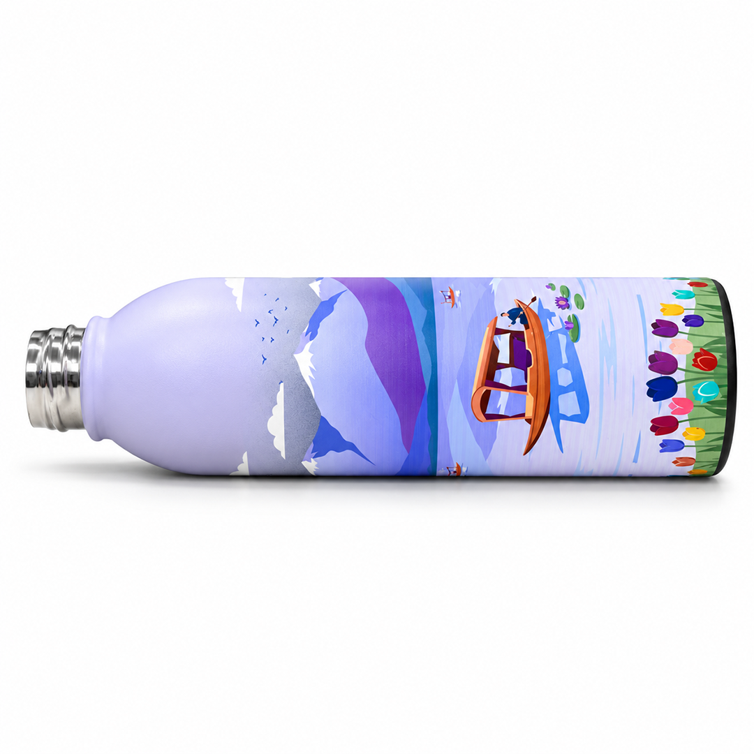Splash Kashmir’s Tulip Garden UV Printed Vacuum Bottle | 6 Hours Hot & 12 Hours Cold