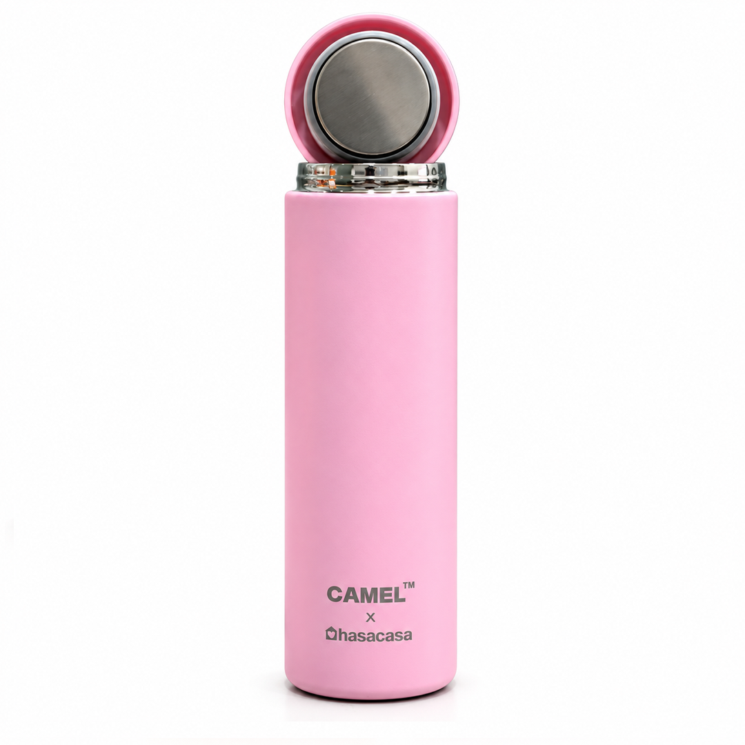 Personalised Ample Pocket Size Mini Vacuum Flask - Light Pink
