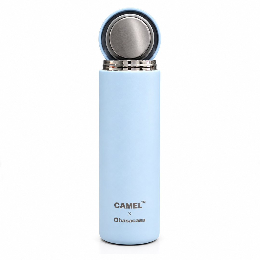 Personalised Ample Pocket Size Mini Vacuum Flask - Light Blue
