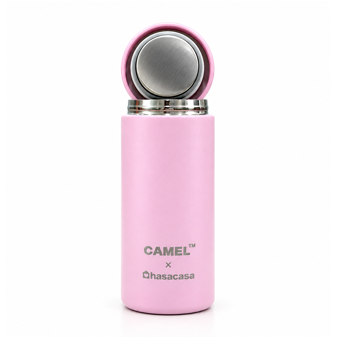Personalised Ample Pocket Size Mini Vacuum Flask - Light Pink