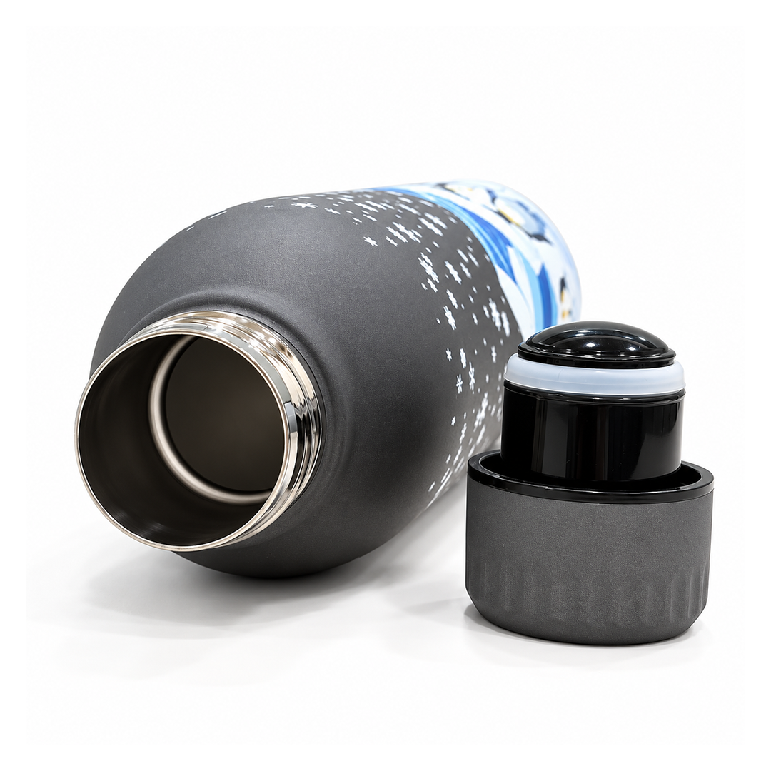 Splash Antarctic Penguin Shores Garden UV Printed Vacuum Bottle | 6 Hours Hot & 12 Hours Cold