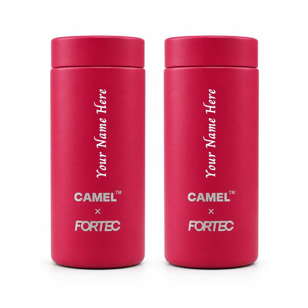 Personalised Ample Pocket Size Mini Vacuum Flask - Set of 2