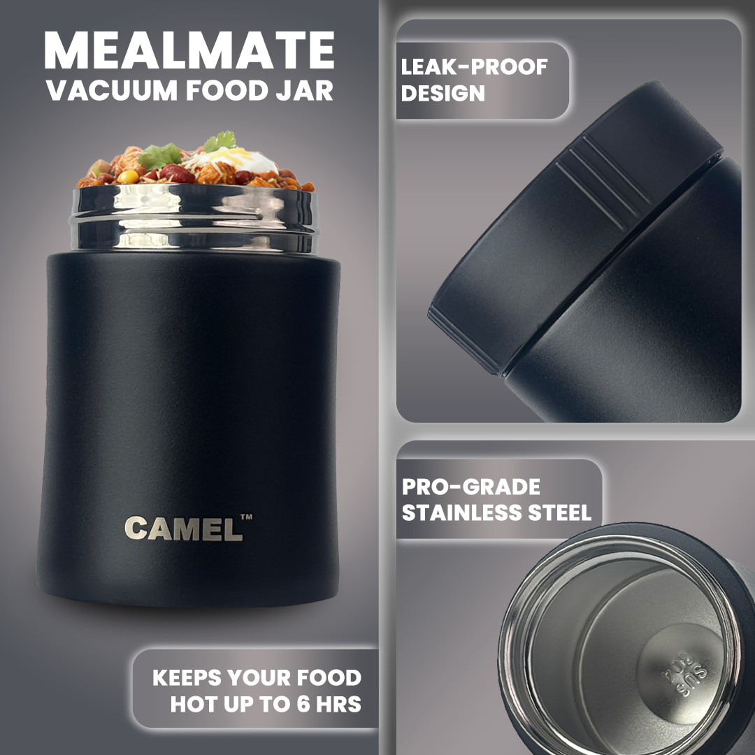 Mealmate Stainless Steel Vacuum Insulated Food Jar - Black