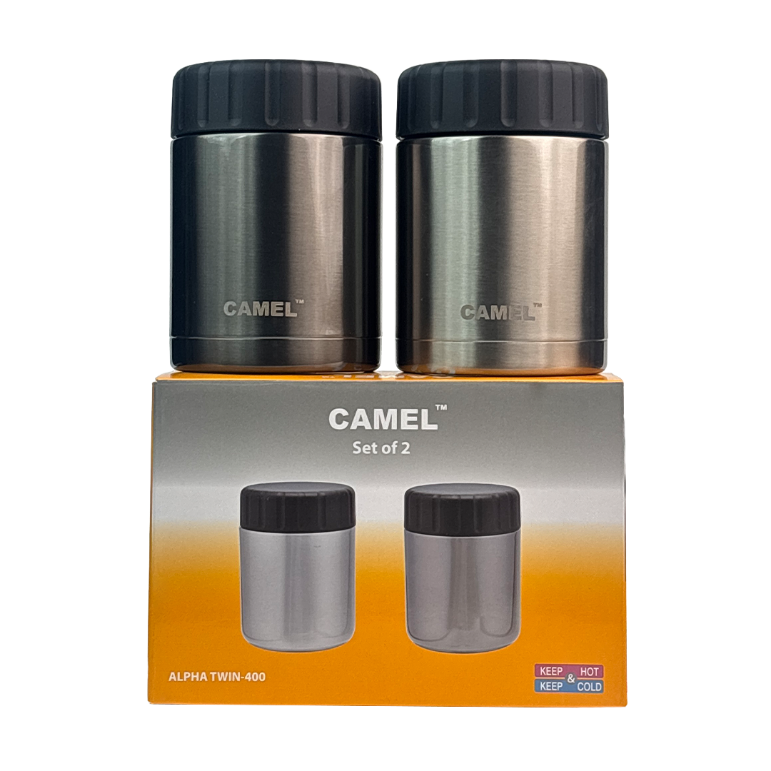 Alpha Twingo 400 ML Stainless Steel Double Wall Vacuum Insulated Food Jar - Set of 2