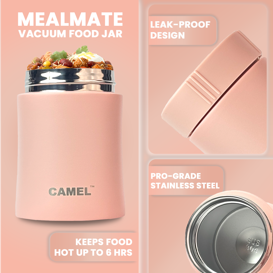Mealmate Stainless Steel Vacuum Insulated Food Jar - Baby Pink