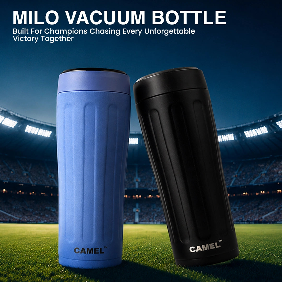 Milo Champions Trophy Vacuum Bottle | Black | 6 Hours Hot & 12 Hours Cold