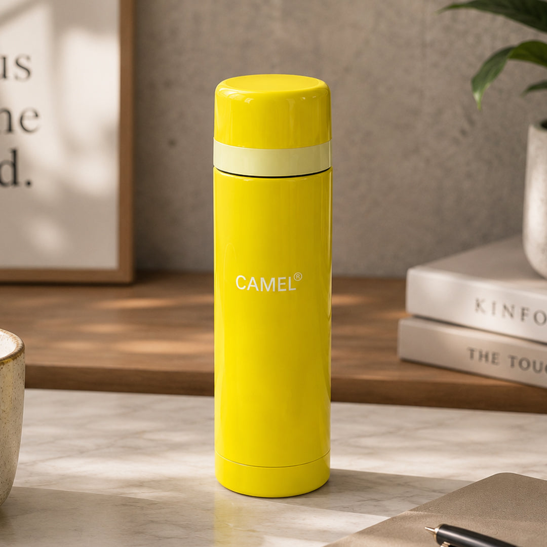 Premium Mini Vacuum Stainlees Steel Thermos - Yellow
