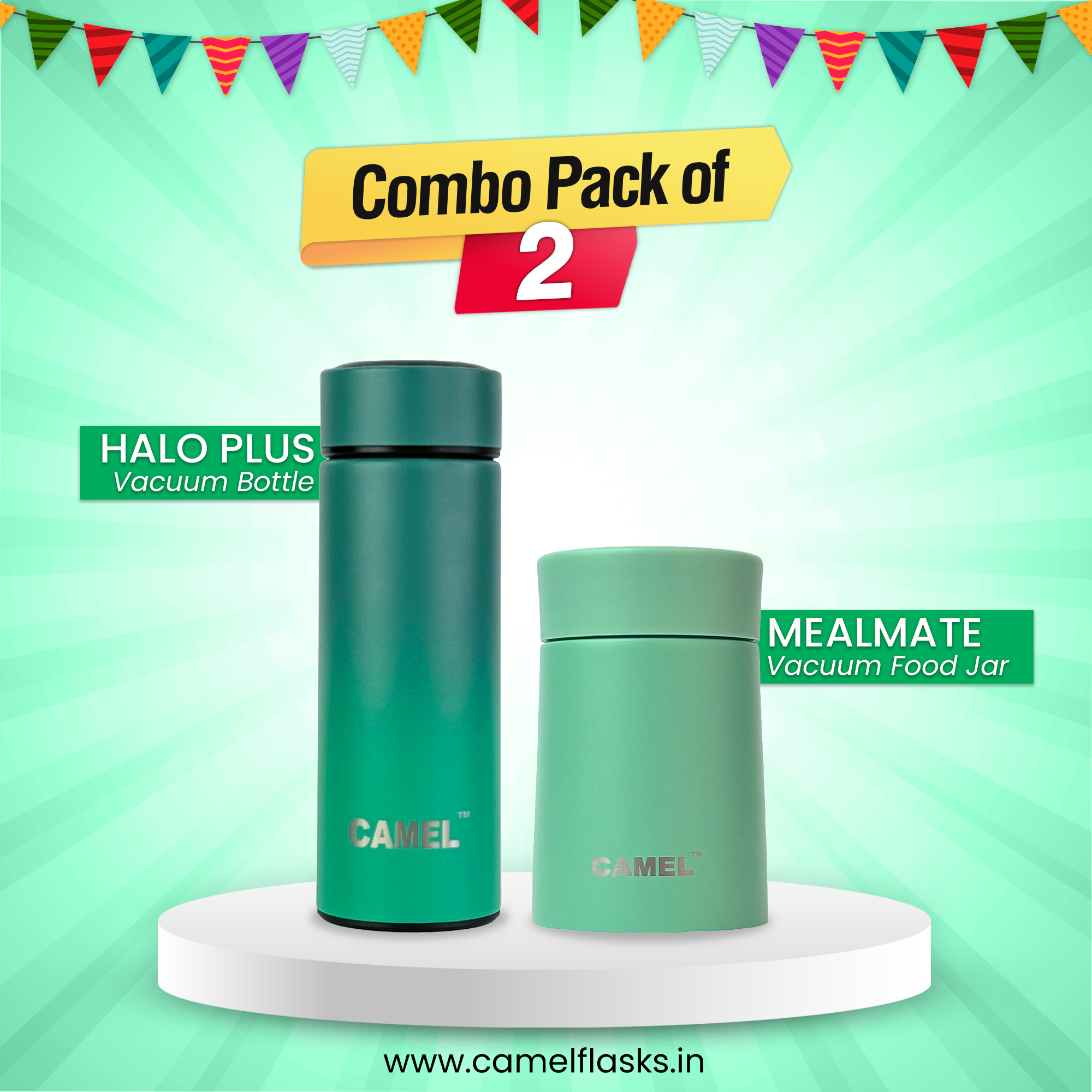 Halo Plus Vacuum Bottle 350ml + Mealmate Vacuum Food Jar 280ml (Set of 2)