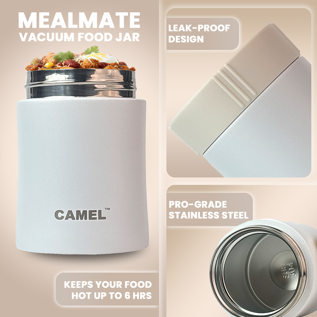 Mealmate Stainless Steel Vacuum Insulated Food Jar - White