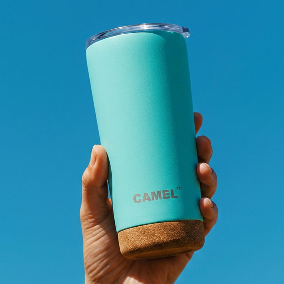 2 IN 1 TRAVEL TUMBLER - CYAN