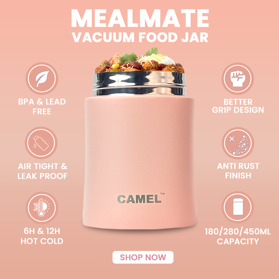 Mealmate Stainless Steel Vacuum Insulated Food Jar - Baby Pink