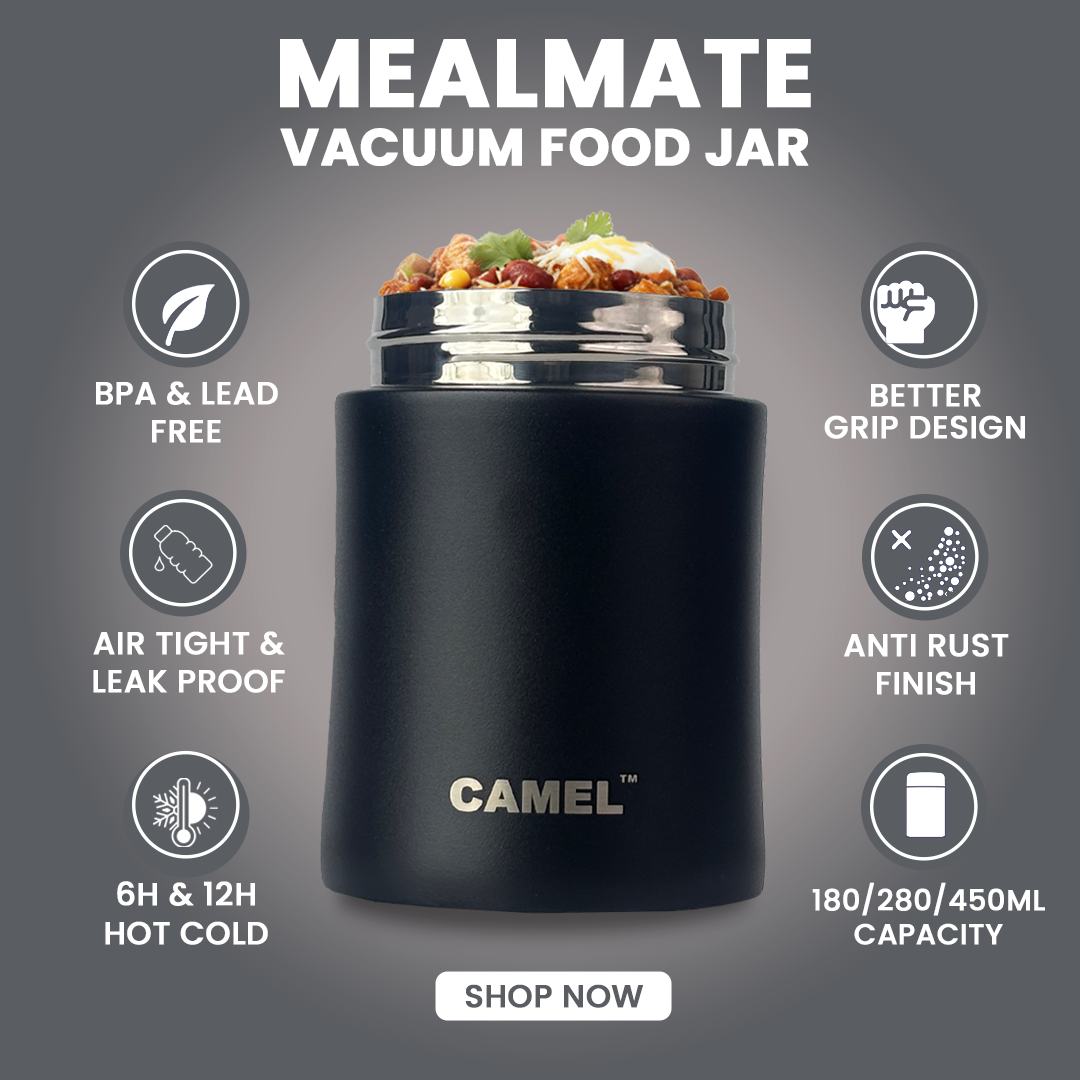 Mealmate Stainless Steel Vacuum Insulated Food Jar - Black