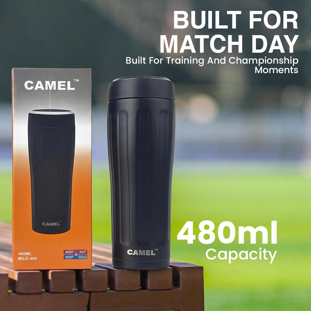 Milo Champions Trophy Vacuum Bottle | Black | 6 Hours Hot & 12 Hours Cold