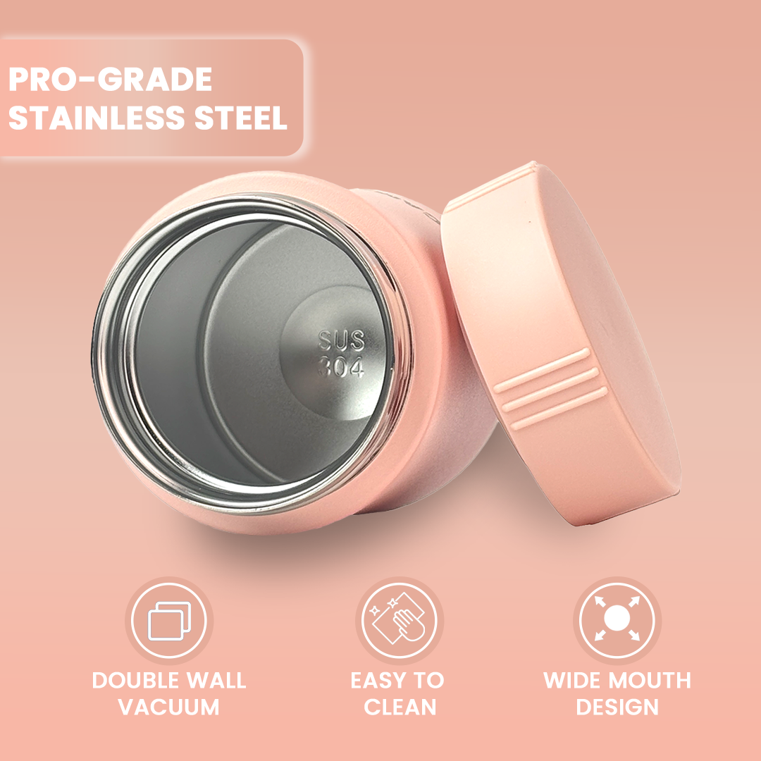 Mealmate Stainless Steel Vacuum Insulated Food Jar - Baby Pink