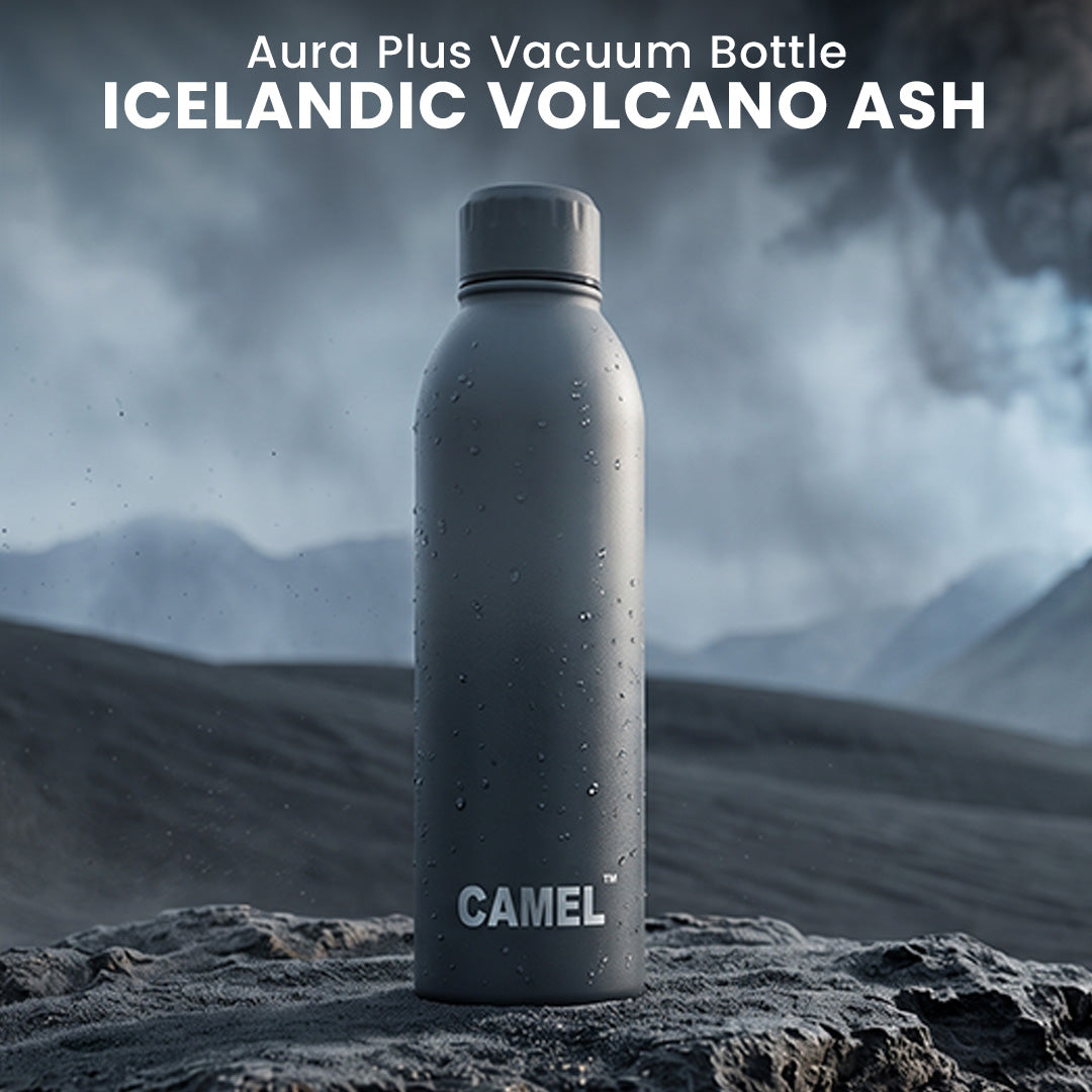 Icelandic Volcano Ash Aura Plus Double Wall Vacuum Bottle - 6 Hours Hot & 12 Hours Cold
