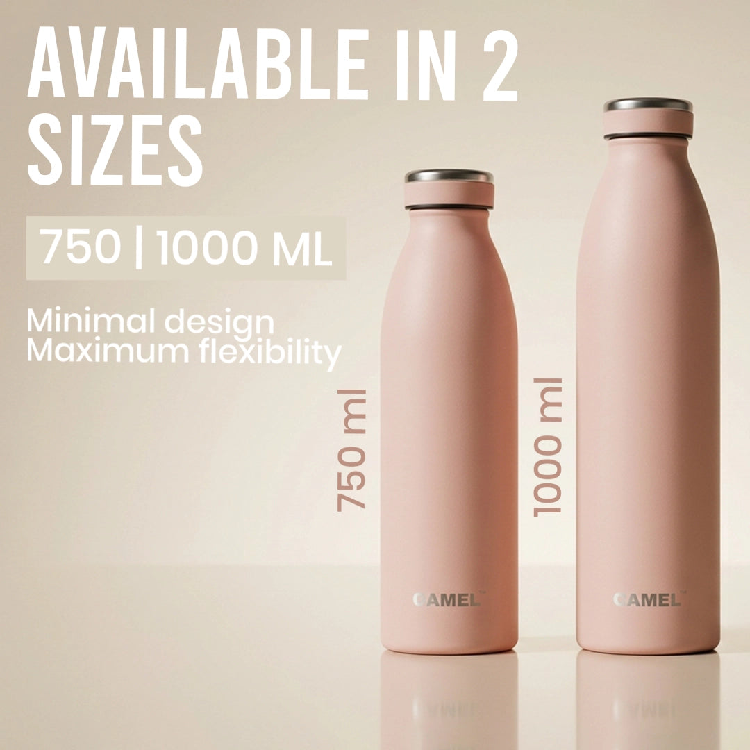 Saffron Double Wall Vacuum 750ML Flask Bottle - Hot Beverages Upto 6+ Hours - Set of 4