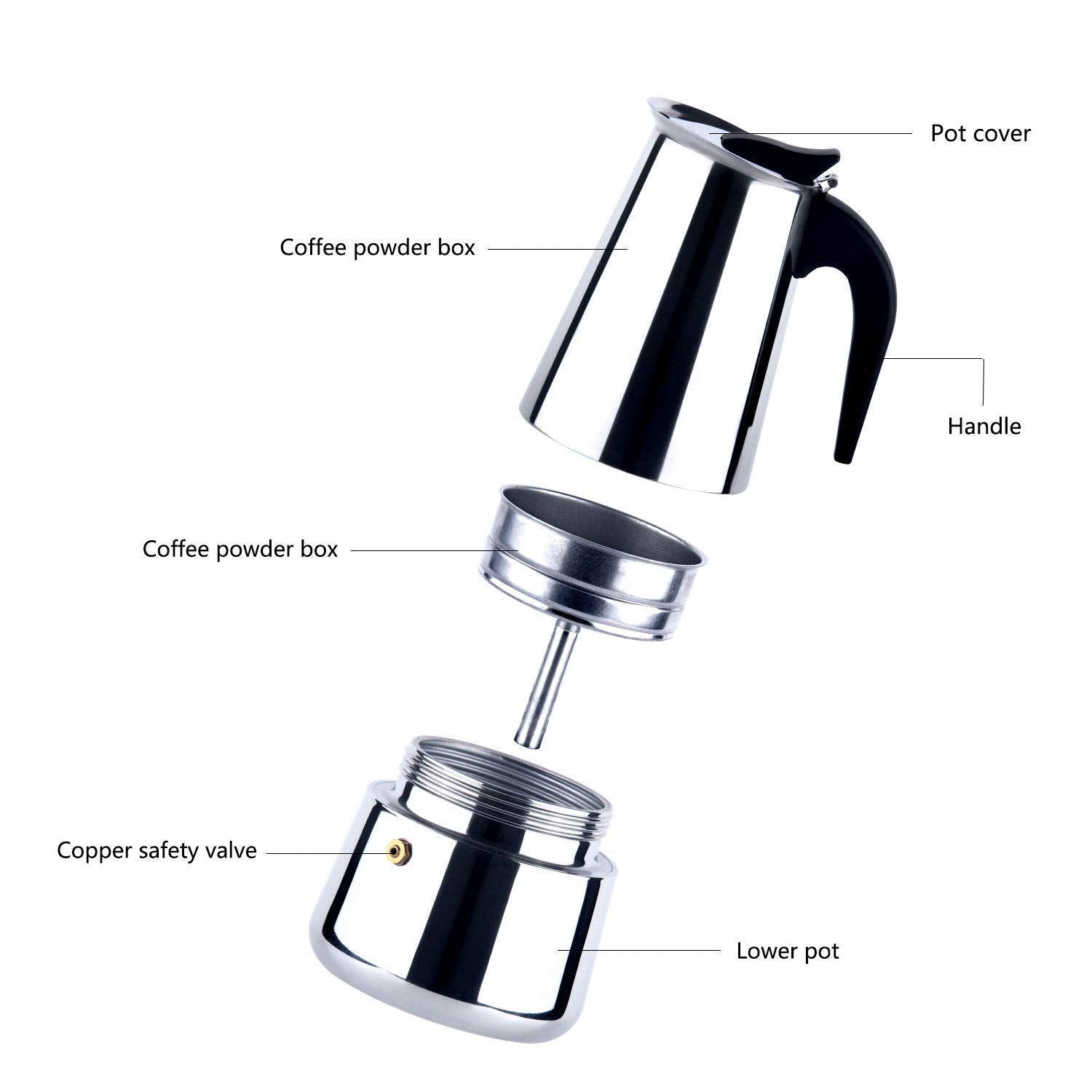 Java Cap Coffee JAVA Cup Coffee Maker - Steel - 2, 4, 9 & 12 Cup Sizes - Camel Flasks ...