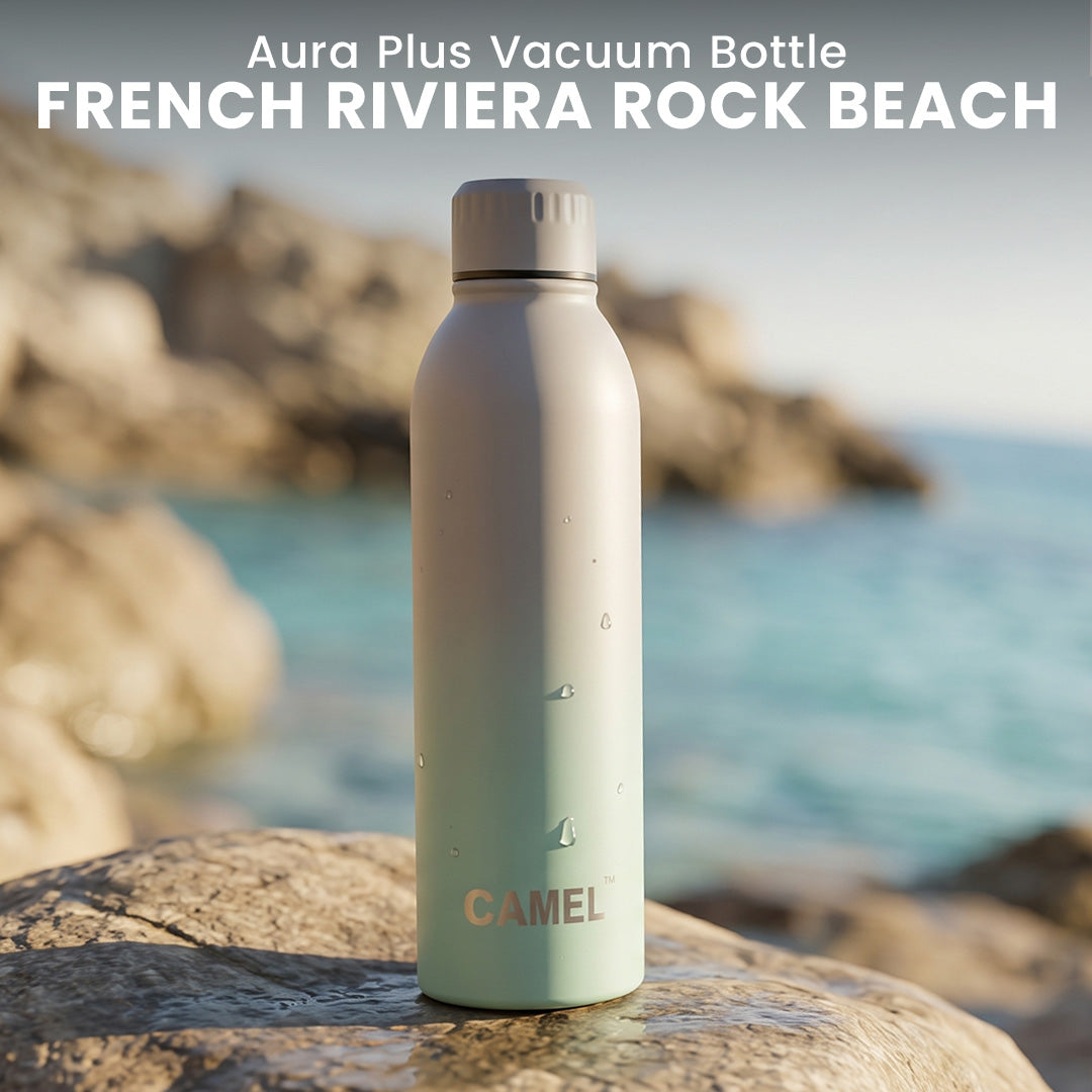 French Riviera Rock Beach Aura Plus Double Wall Vacuum Bottle - 6 Hours Hot & 12 Hours Cold