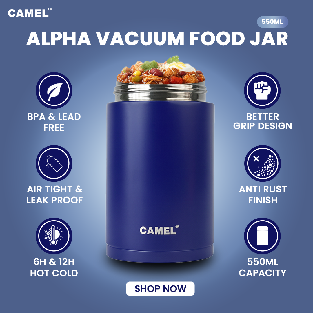 Alpha 550 ML Stainless Steel Double Wall Vacuum Insulated Food Jar - Imperial Blue
