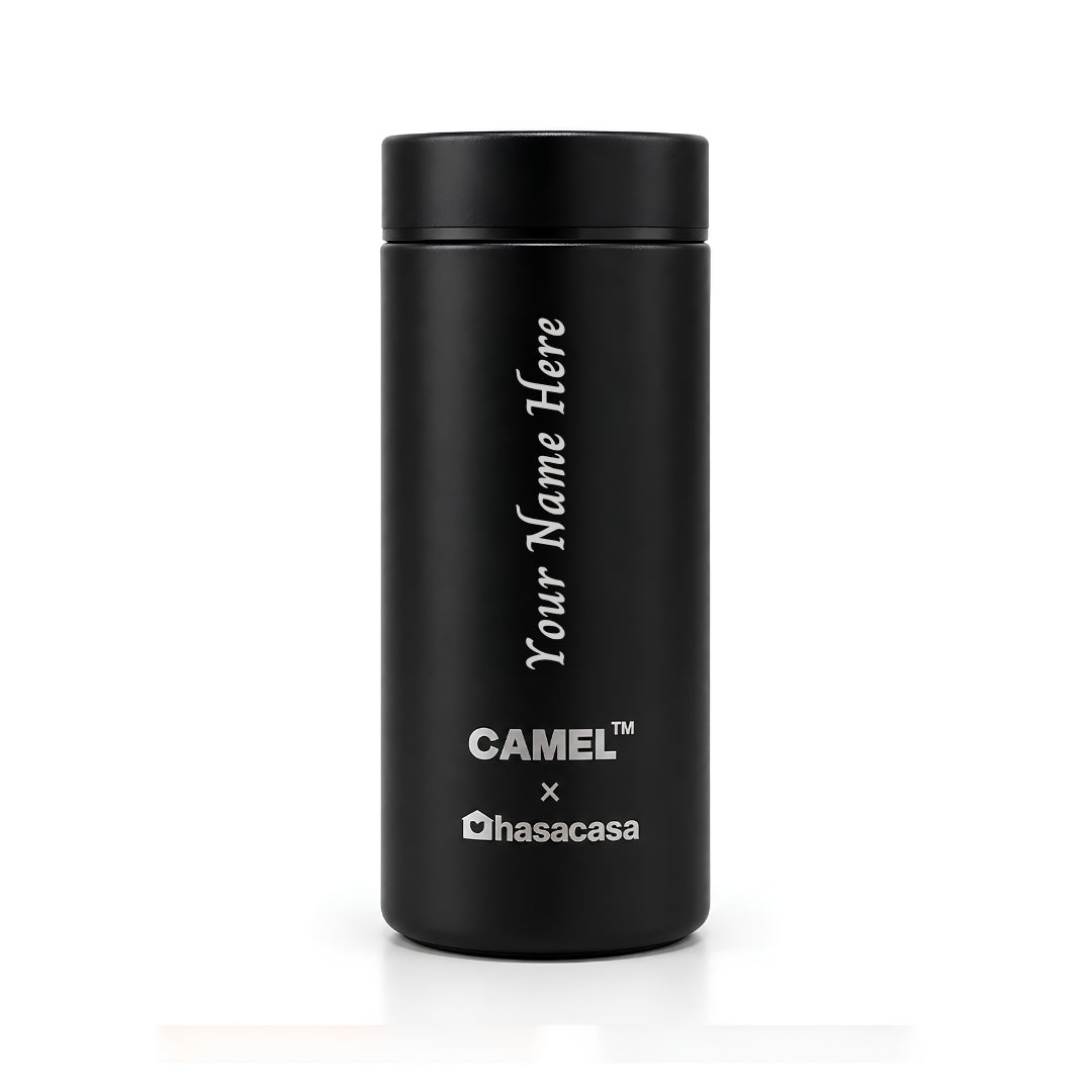 Personalised Ample Pocket Size Mini Vacuum Flask - Black