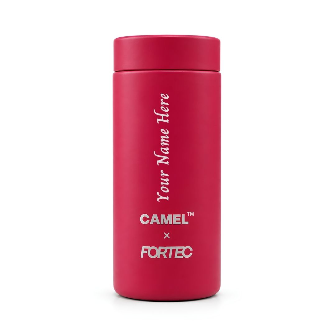 Personalisd Ample Pocket Size Mini Vacuum Flask - Hot Pink
