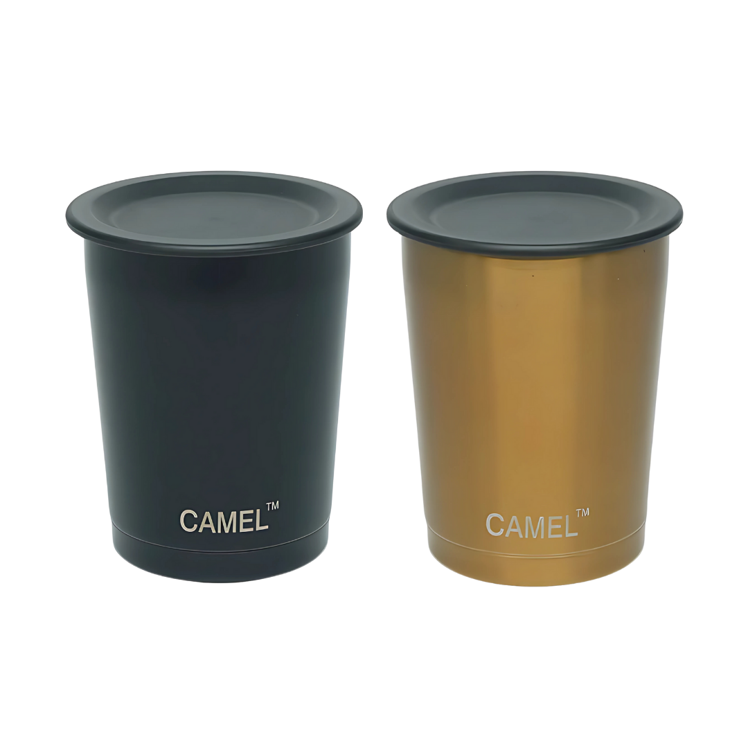 Camel Magic Double Wall Vacuum Glass with Lid - 200 ML (Set of 2)