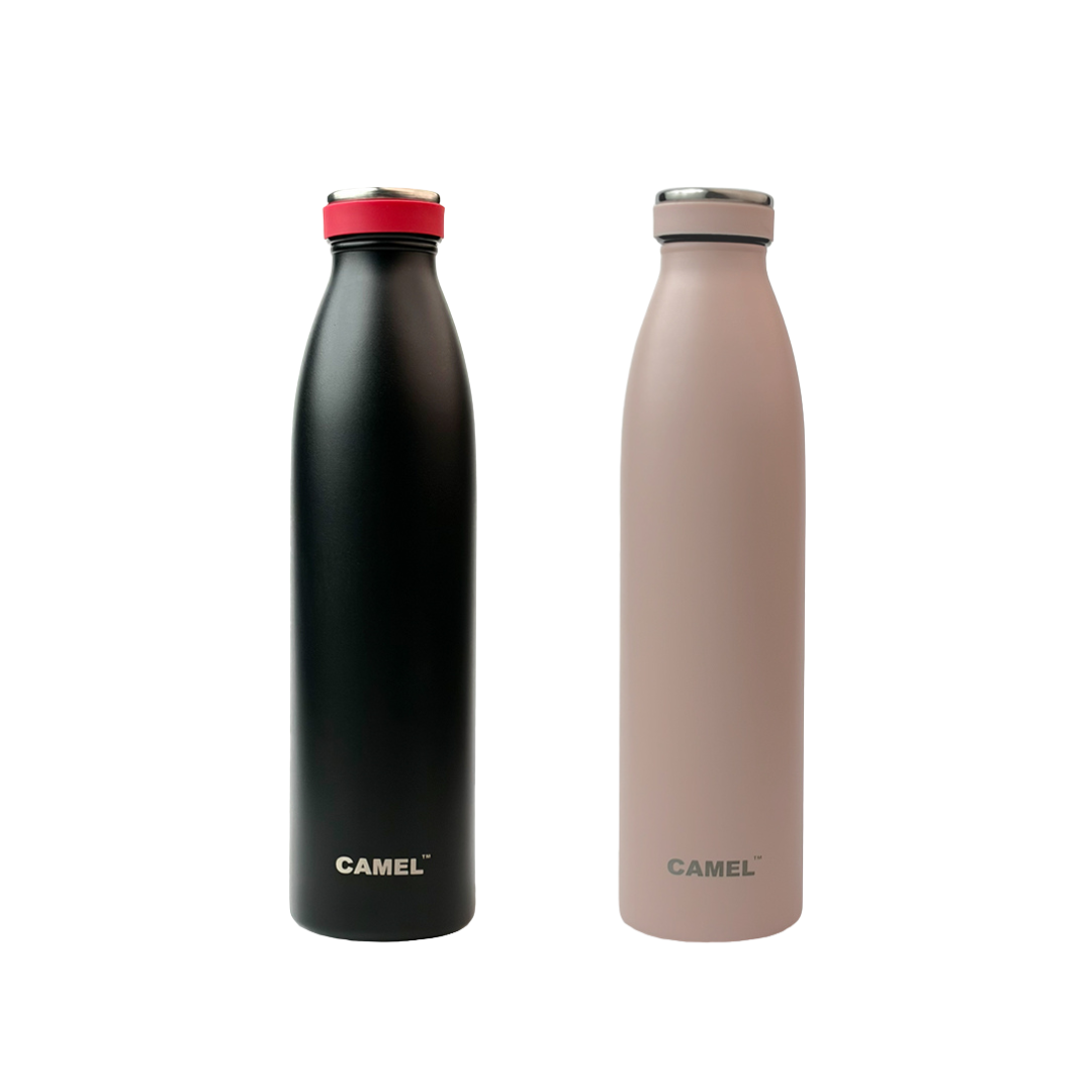 Saffron Double Wall Vacuum 750ML Flask Bottle - Hot Beverages Upto 6+ Hours - Set of 2
