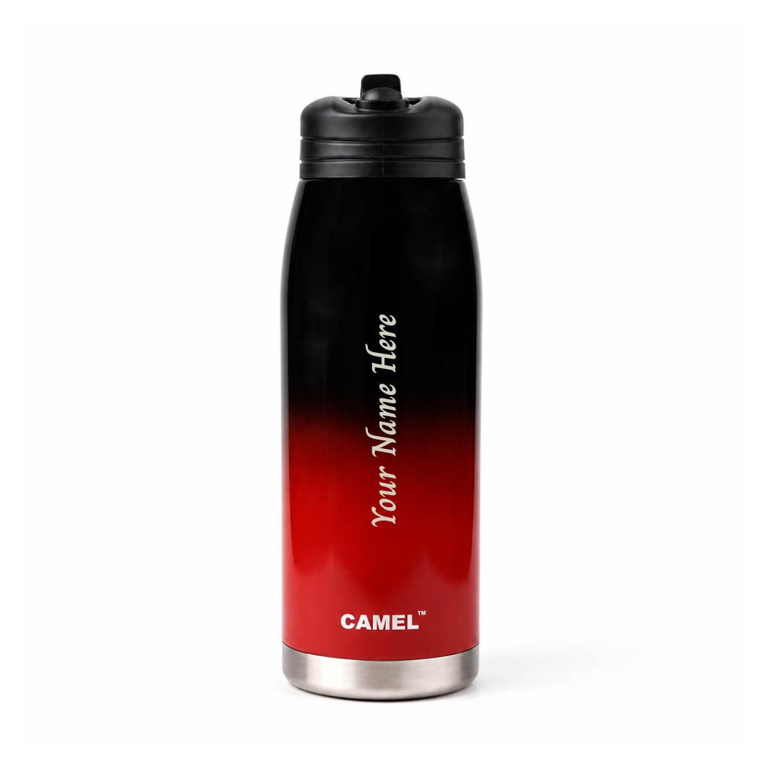 Personalised SPARK Vacuum Bottle - Black & Red