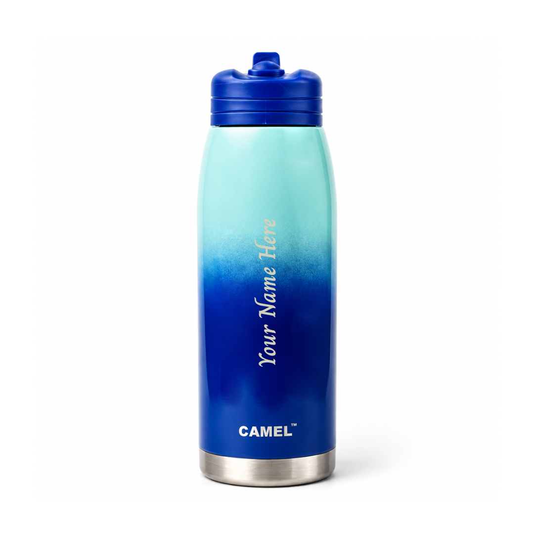 Personalised SPARK Vacuum Bottle - Blue Ombre