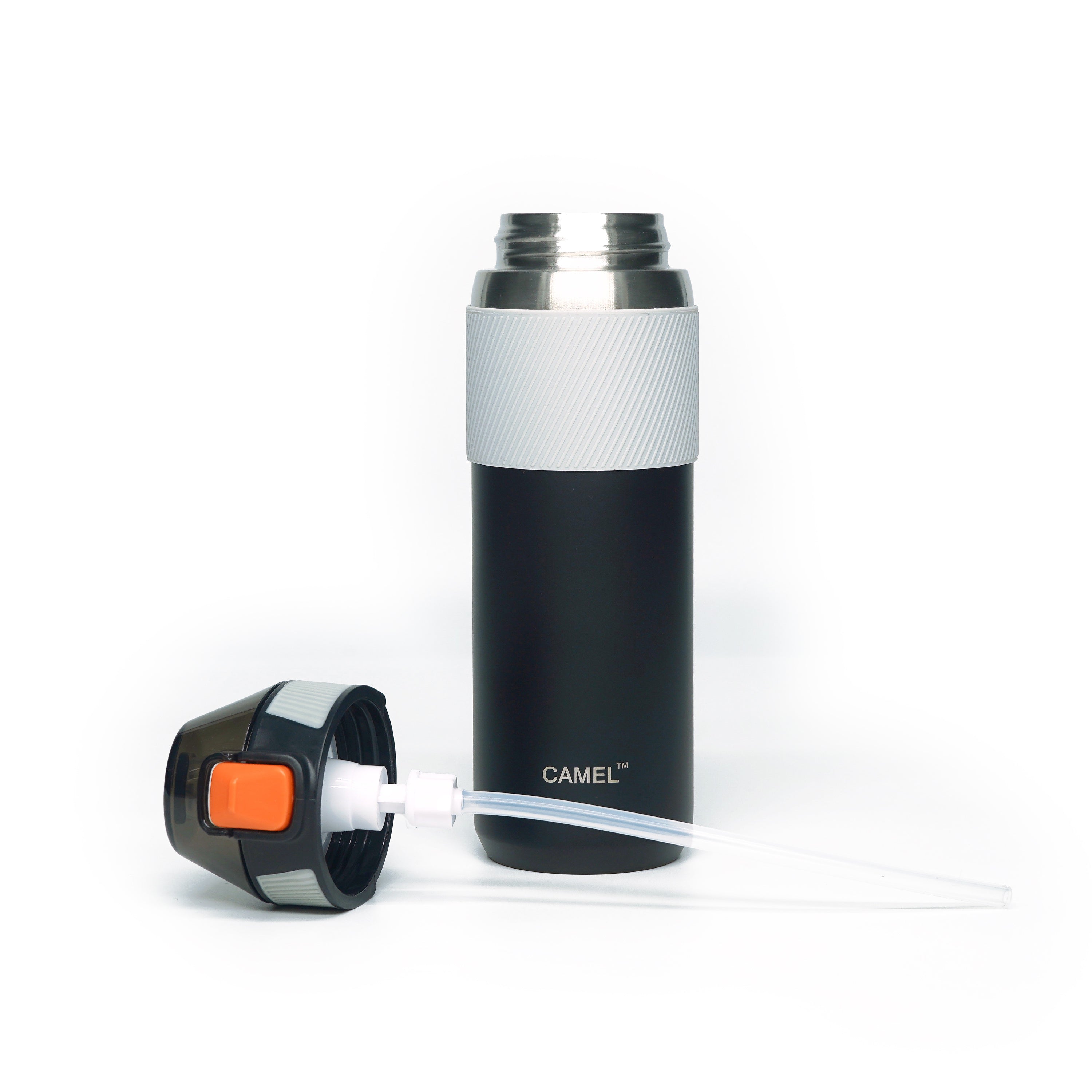 Personalised Fitsip Sporty Vacuum Bottle - 600ML - Grey Black - COD Not Applicable