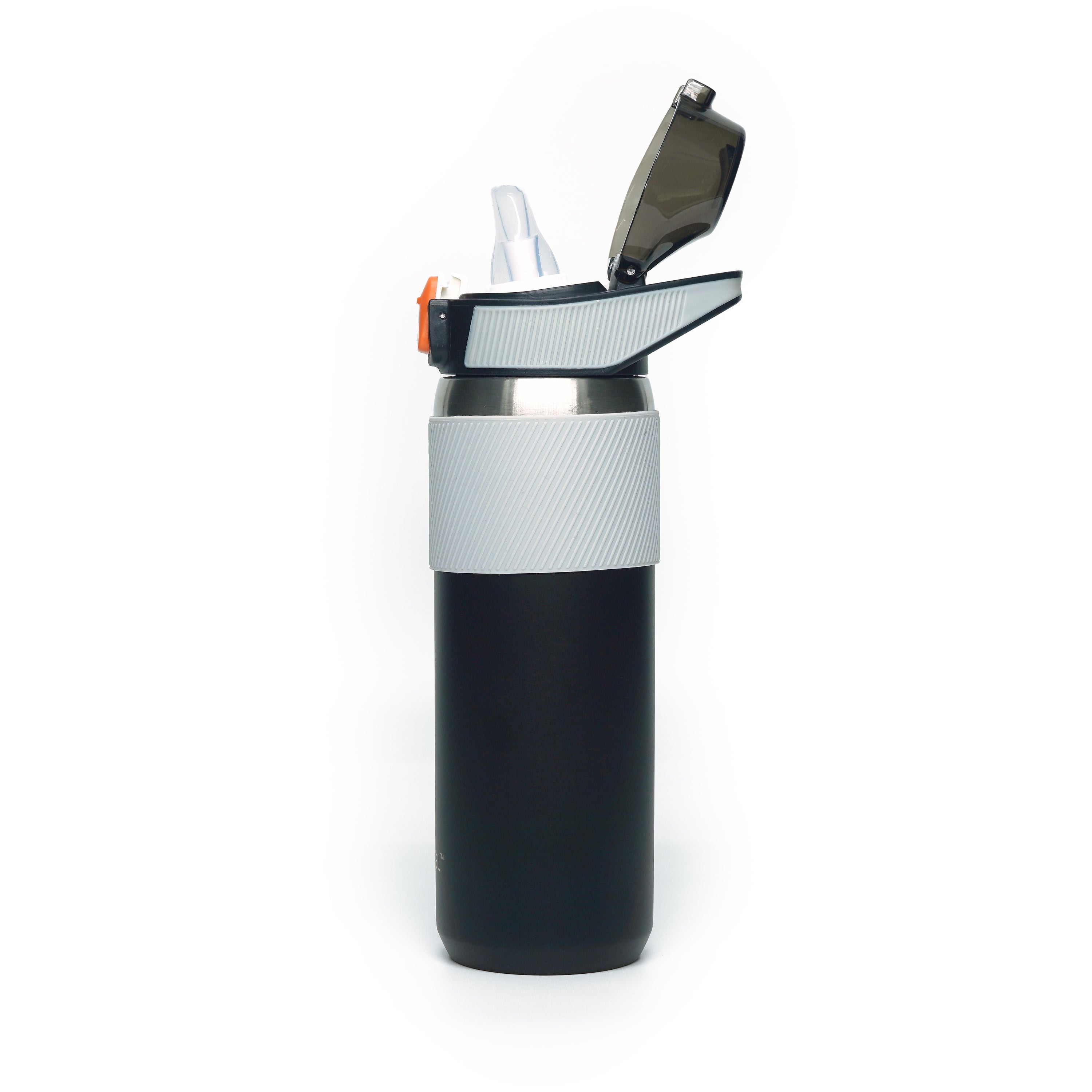 Personalised Fitsip Sporty Vacuum Bottle - 600ML - Grey Black - COD Not Applicable