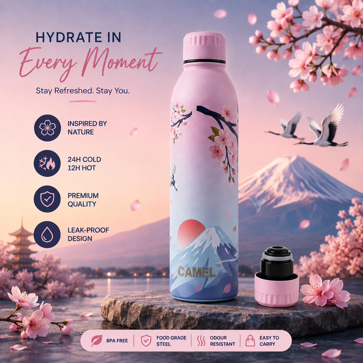 Splash UV Printed Vacuum Bottle - Set of 3
