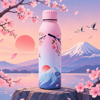 Splash Japan Cherry Blossom UV Printed Vacuum Bottle