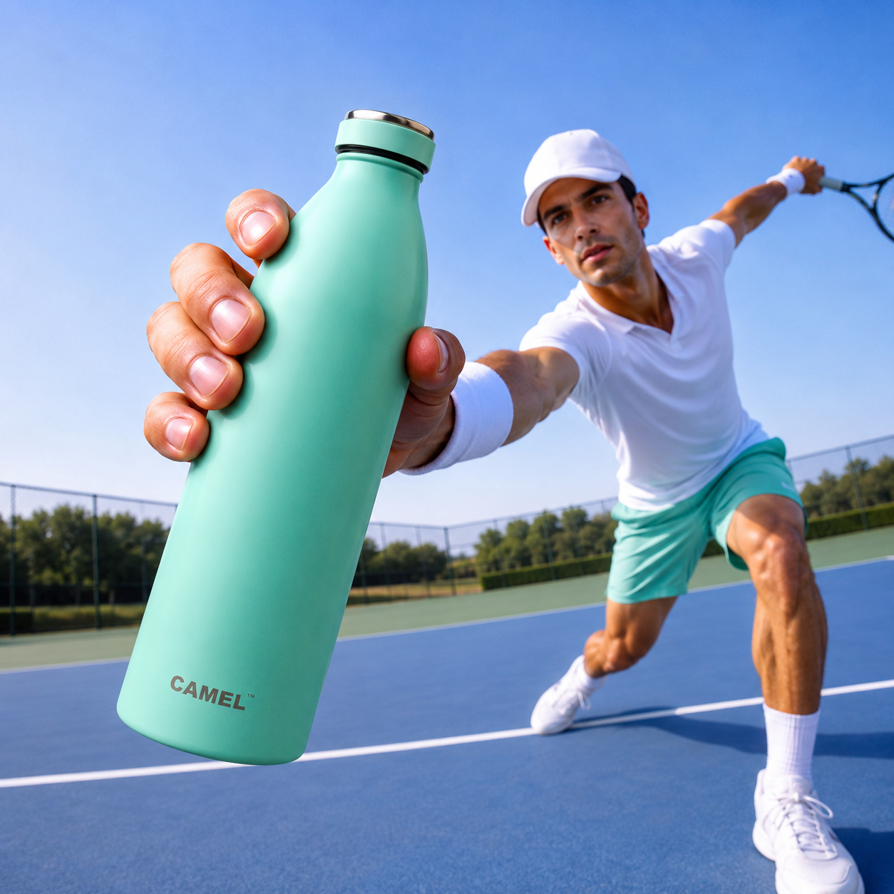 Saffron Double Wall Vacuum Flask Bottle - Hot Beverages Upto 6+ Hours (Mint)