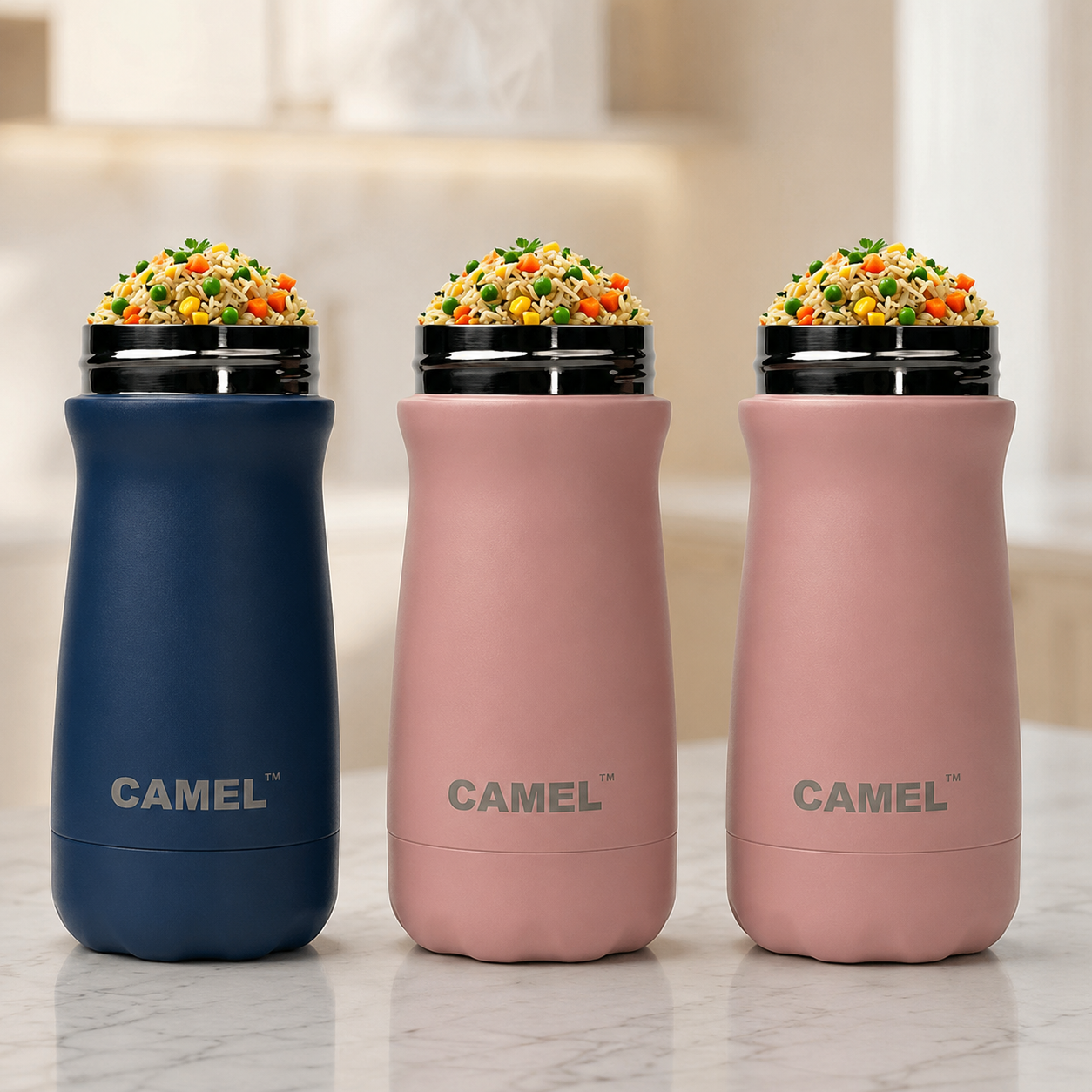 Bliss Double Wall Vacuum Food Jar - India's Bestselling Vacuum Food Jar | Pack of 3