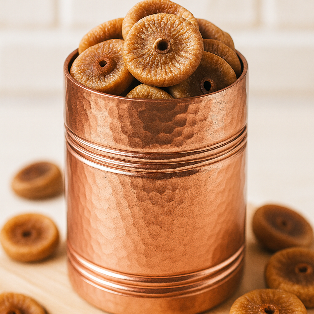 Eva X Camel Classic Multipurpose Vintage Hammered Jar with Airtight Lid - Rose Gold