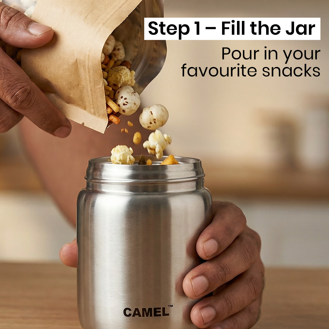 EverFresh Smart Vacuum Snacks Storage Jar (Stainless Steel)