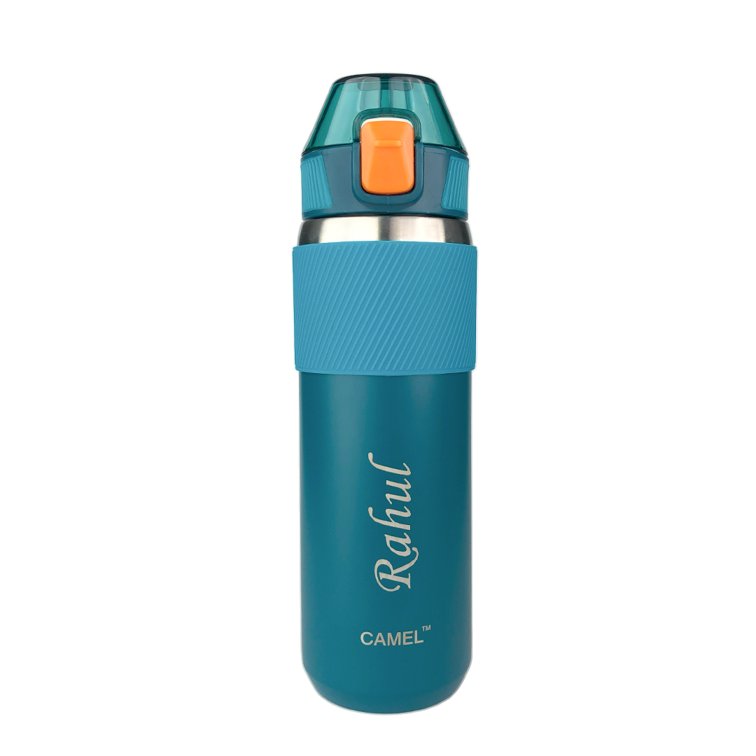 Personalised Fitsip Sporty Vacuum Bottle - 600ML - Grey Black - COD Not Applicable