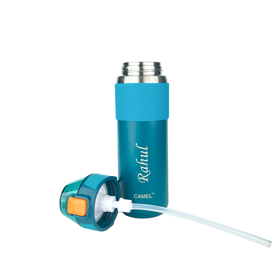 Personalised Fitsip Sporty Vacuum Bottle - 600ML - Grey Black - COD Not Applicable