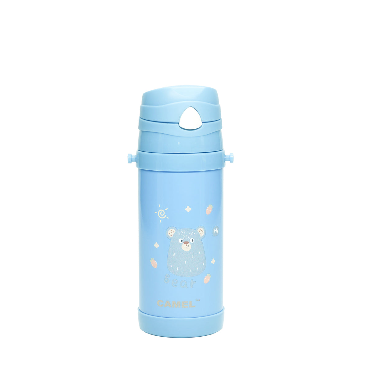 FUNSIP 420ML VACUUM STAINLESS STEEL BOTTLE BLUE with carry strap