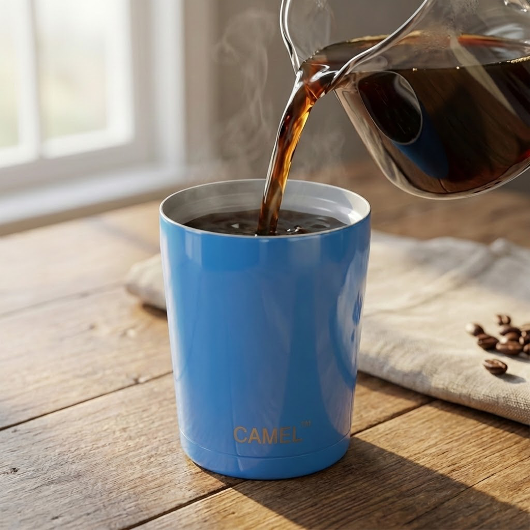 Camel Magic Double Wall Vacuum Glass with Lid - 200 ML (Set of 2)