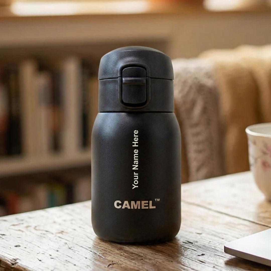 Personalised Mojo Hot & Cold 180 ML Mini Vacuum Bottle - Black