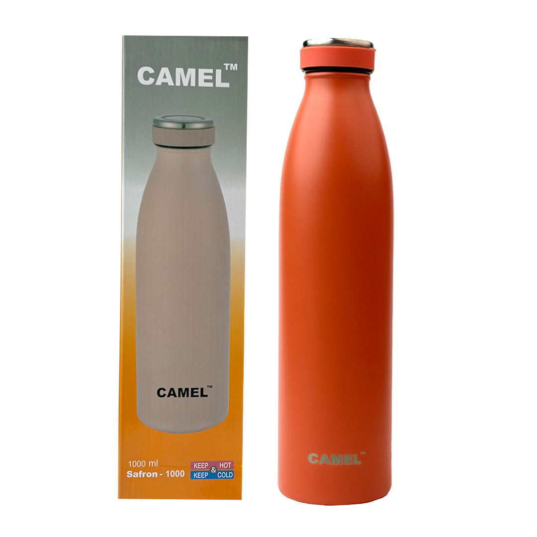 Saffron Double Wall Vacuum 750ML Flask Bottle - Hot Beverages Upto 6+ Hours (Orange)