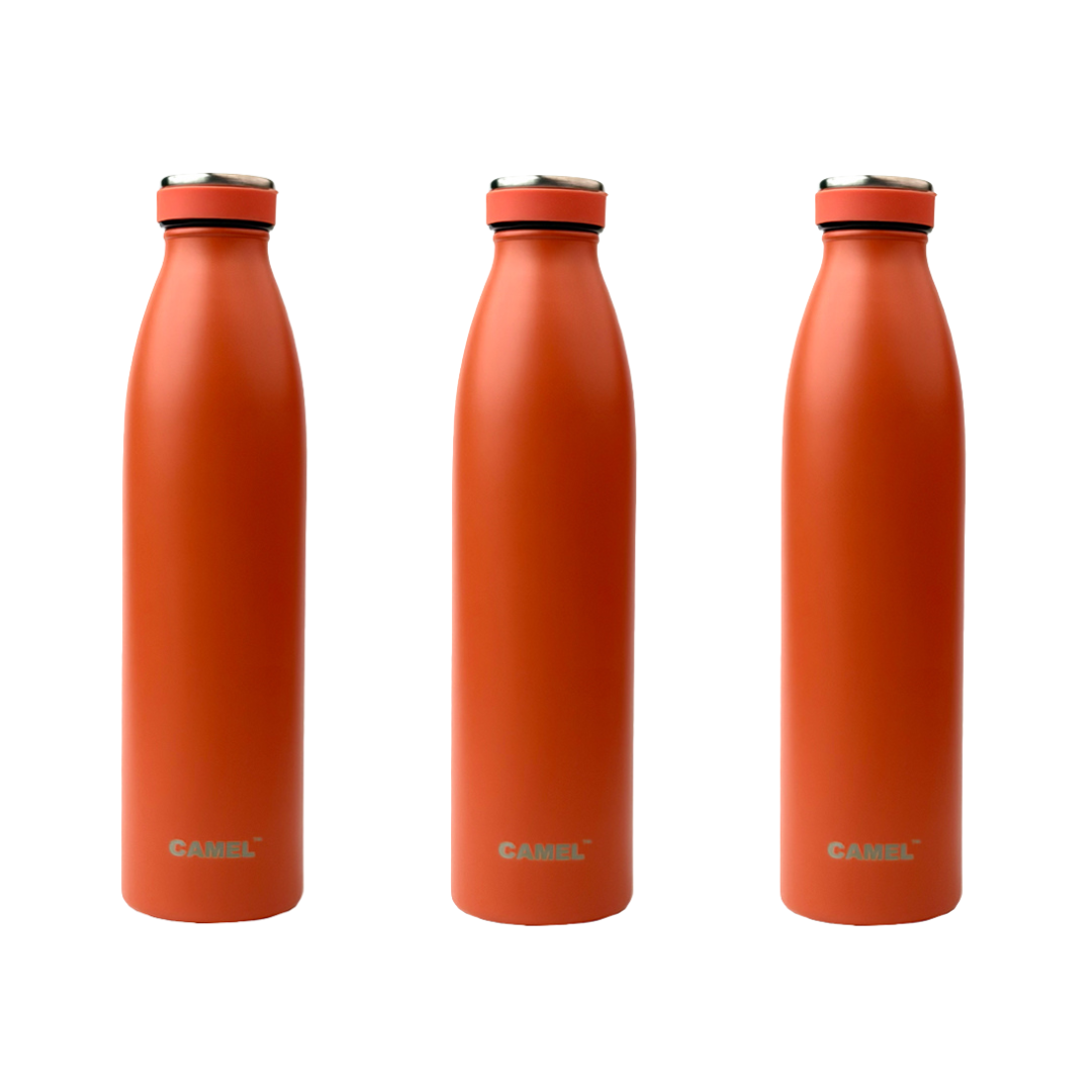 Saffron Double Wall Vacuum 750ML Flask Bottle - Hot Beverages Upto 6+ Hours (Orange)