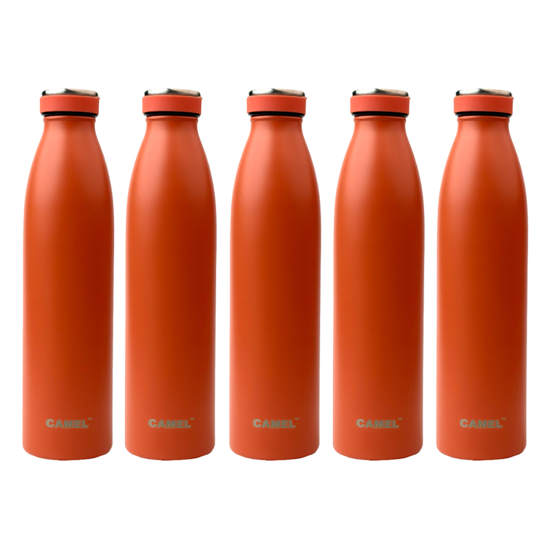 Saffron Double Wall Vacuum 750ML Flask Bottle - Hot Beverages Upto 6+ Hours (Orange)