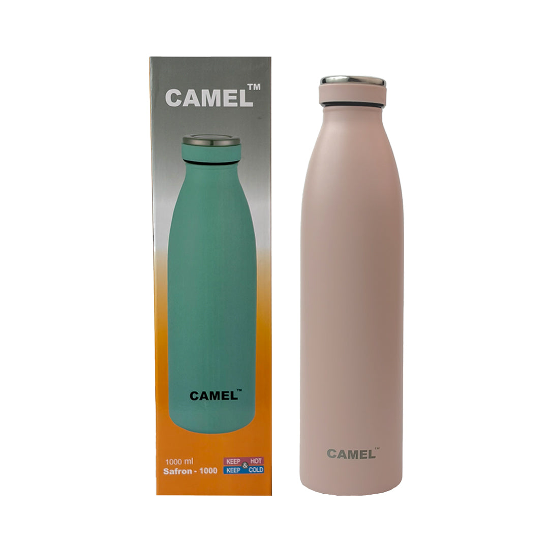 Saffron Double Wall Vacuum 750ML Flask Bottle - Hot Beverages Upto 6+ Hours (Pink)
