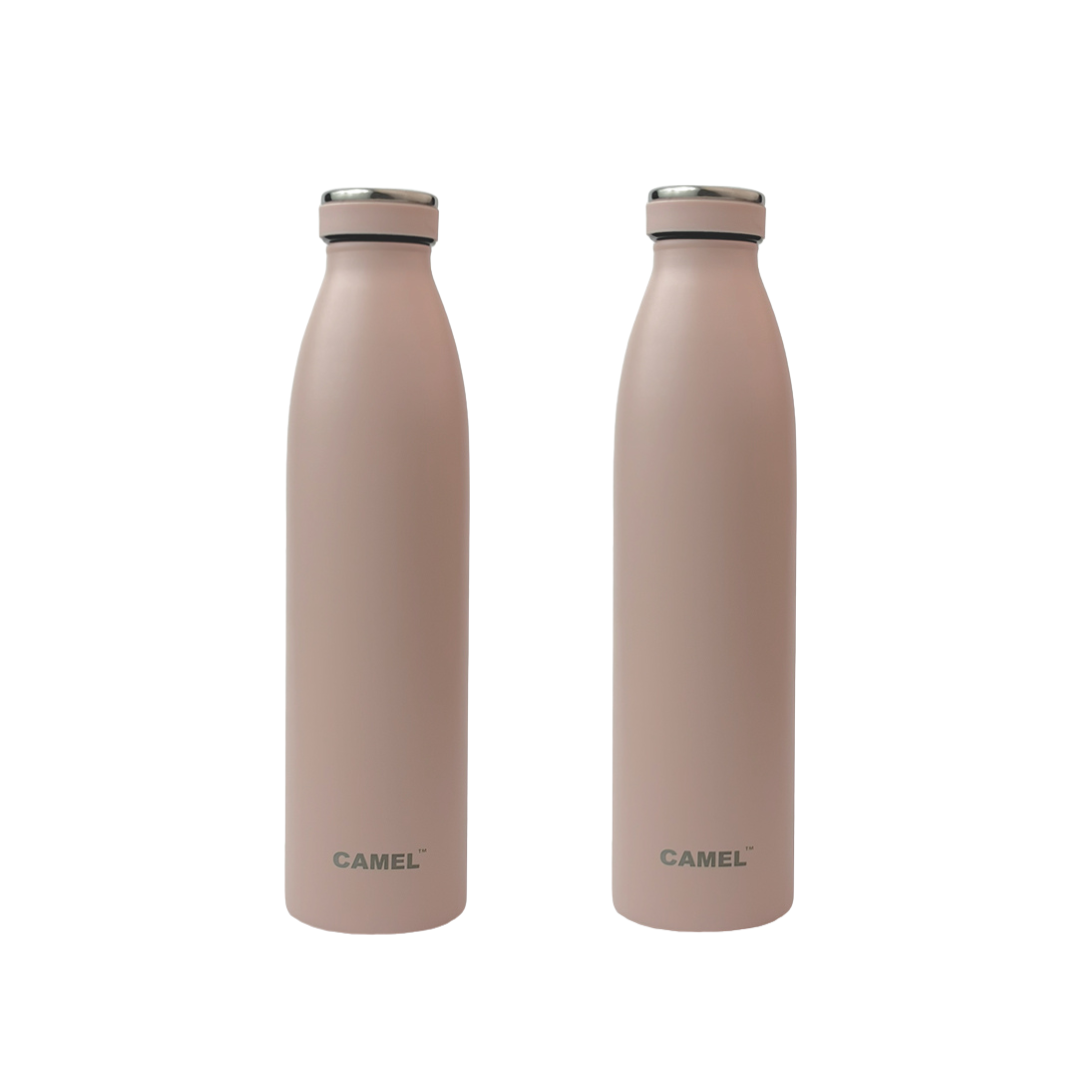 Saffron Double Wall Vacuum Flask Bottle - Hot Beverages Upto 6+ Hours (Pink)
