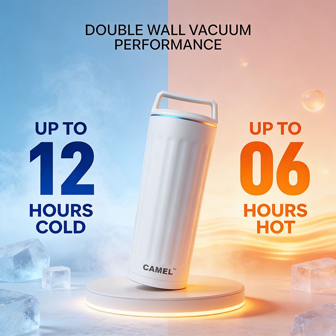 Essentia Quickflip Double Wall Vacuum Tumbler with Stylish Handle - Olive Green